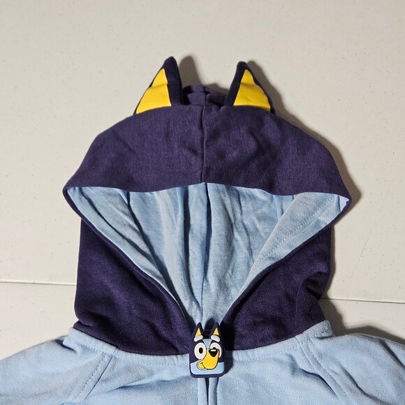 Bluey Girls Large 10/12 Character Hooded Jacket Light Blue - Picture 5 of 7